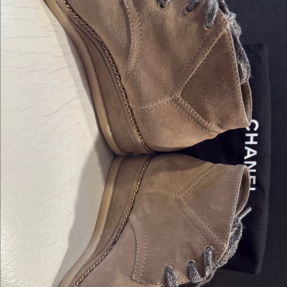 Chanel Women’s Tan Suede Boots - Picture 8 of 12